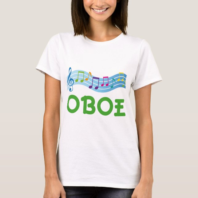 Camiseta Regalo brillante de Oboe del personal de la música (Anverso)