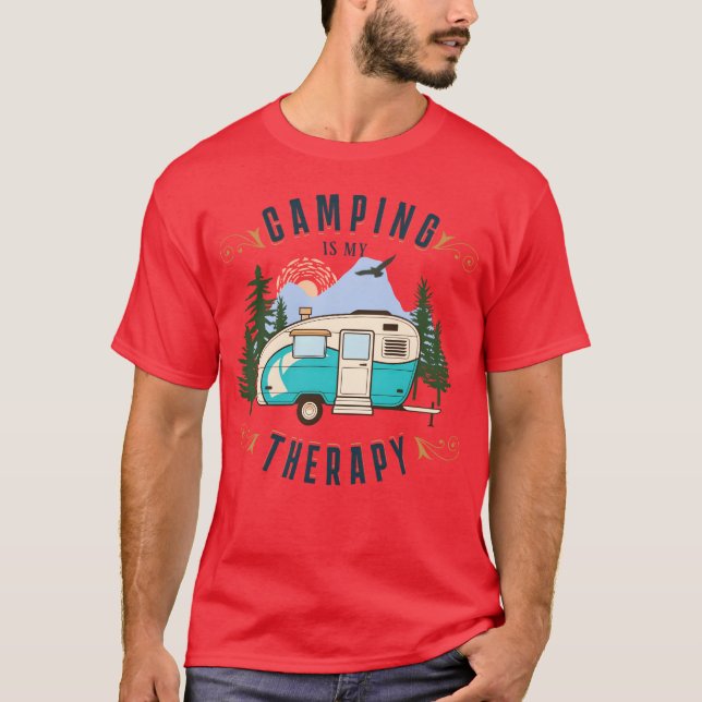 Camiseta regalo CAMPING IS MY THERAPY (Anverso)