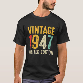 Camiseta Regalo Cumpleaños 75 75 Años Vintage 1947