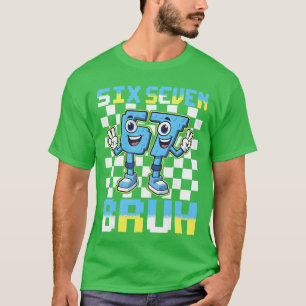 Camiseta Regalo Cute Si Seven 67 Brainrot Bruh para Hombres