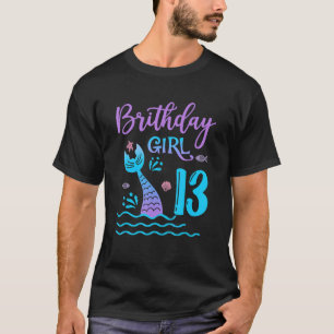 Camiseta Regalo de 13 años Sirena cola 13 cumpleaños Chica 