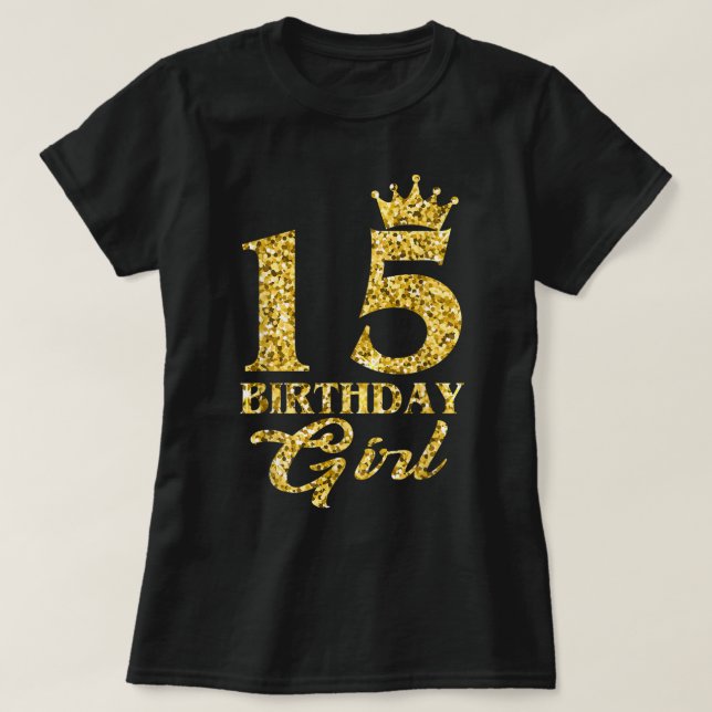 Camiseta Regalo de 15 años 15ª Chica de cumpleaños Reina Mu (Diseño del anverso)