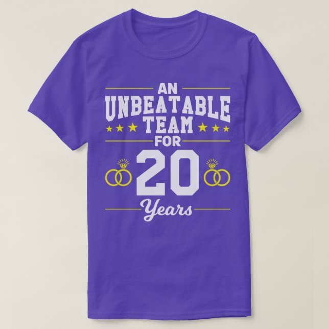 Camiseta Regalo de 20 años del 20° aniversario del Boda (Diseño del anverso)