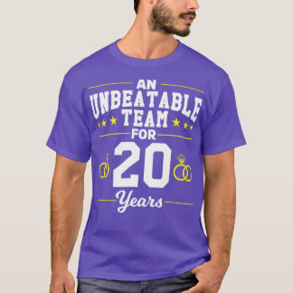 Camiseta Regalo de 20 años del 20° aniversario del Boda