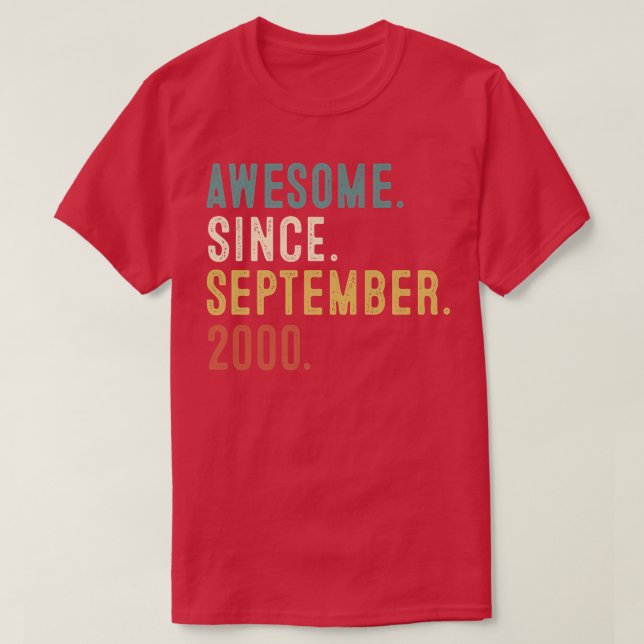 Camiseta Regalo de 22 años impresionante desde septiembre d (Diseño del anverso)