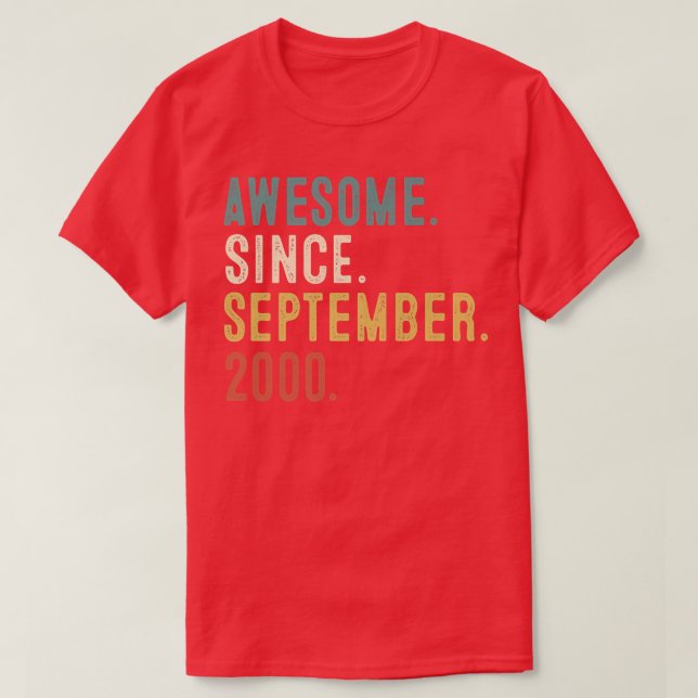 Camiseta Regalo de 22 años impresionante desde septiembre d (Diseño del anverso)