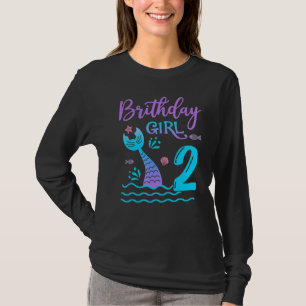 Camiseta Regalo de 2 años Mermaid cola 2 cumpleaños Chica D