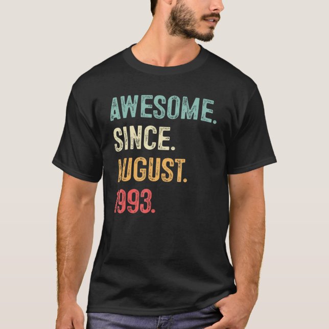 Camiseta Regalo de 30 años impresionante desde agosto de 19 (Anverso)