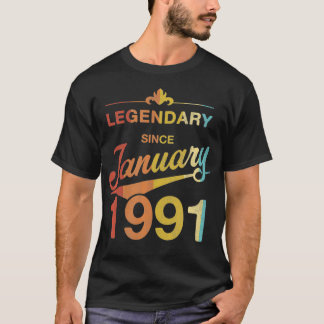 Camiseta Regalo de 30 años Vintage de 30 años nacido en ene