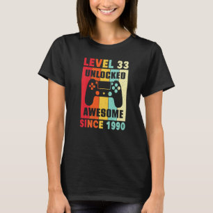 Camiseta Regalo de 33 años asombroso desde 1990 mujeres hom