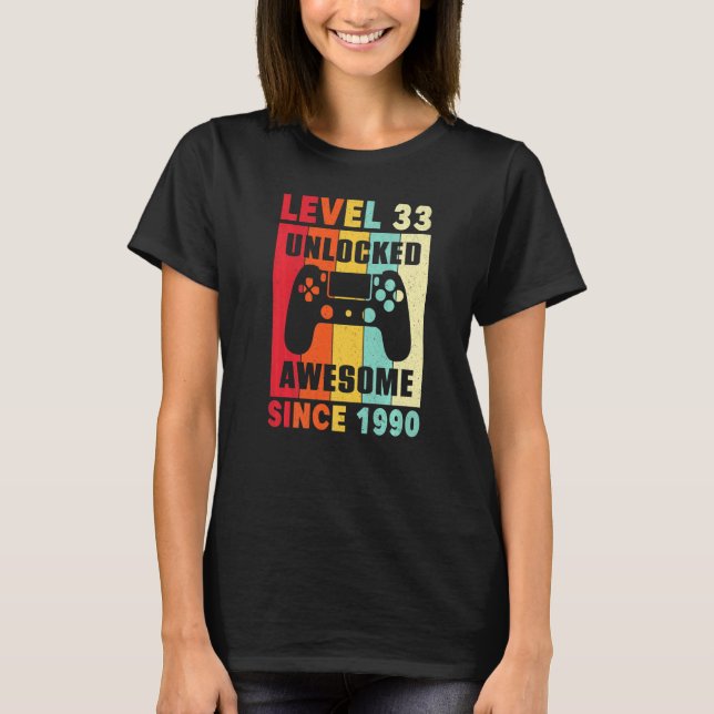 Camiseta Regalo de 33 años asombroso desde 1990 mujeres hom (Anverso)