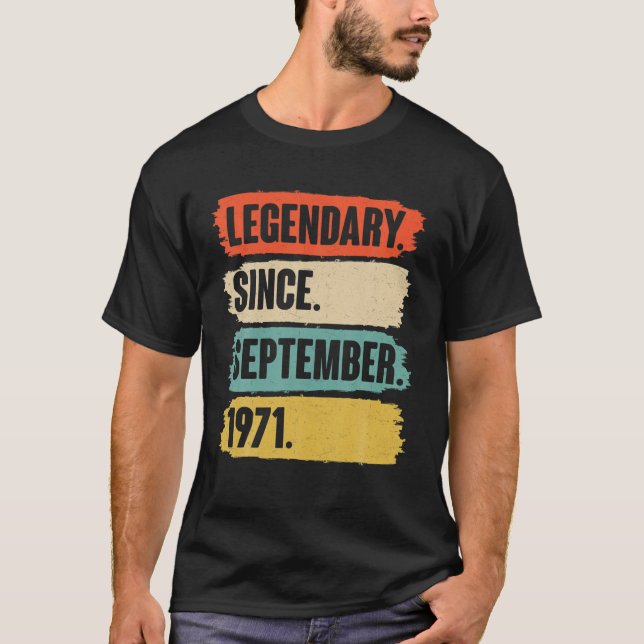 Camiseta Regalo de 50 años - Legendario desde septiembre de (Anverso)