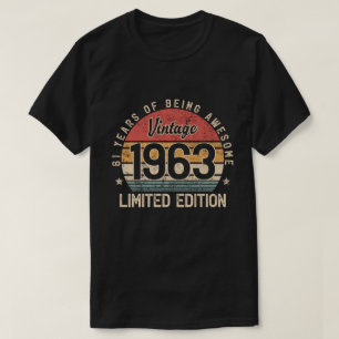 Camiseta Regalo de 61 años, Edición Limitada de 1963 cumple