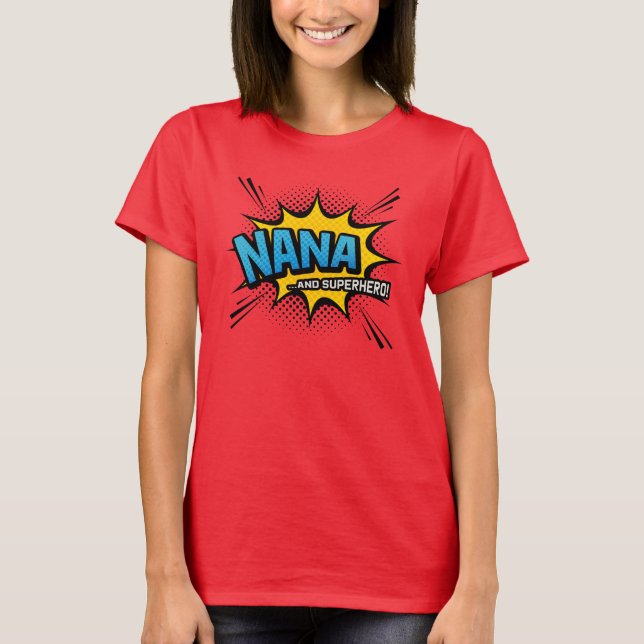 Camiseta Regalo de abuelos - Nana y superhéroe - Libro de h (Anverso)