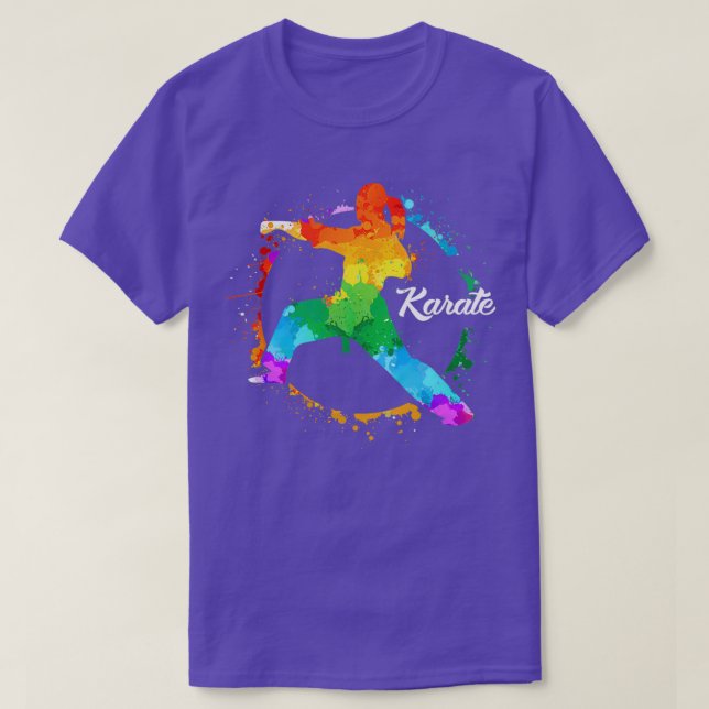 Camiseta Regalo de acuarela de Karate chica para los amante (Diseño del anverso)