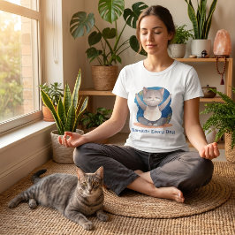 Camiseta Regalo de acuarela para mujer, gato, yogui, profes