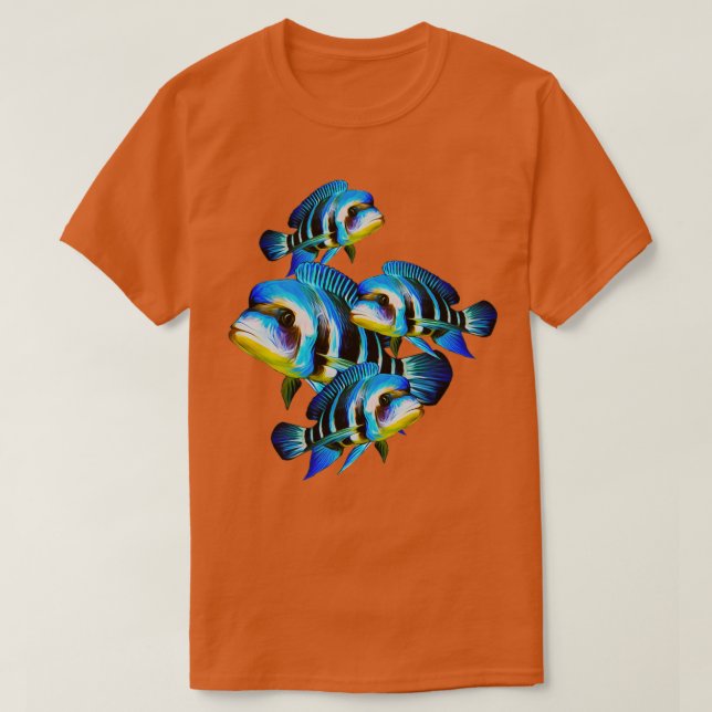 Camiseta Regalo de acuario de la escuela de Cichlids de Fro (Diseño del anverso)
