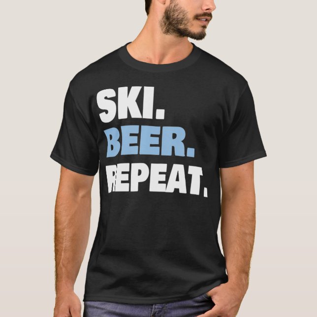 CAMISETA REGALO DE AMANTE DE CERVEZA DE ESQUÍ PARA HOMBRES (Anverso)