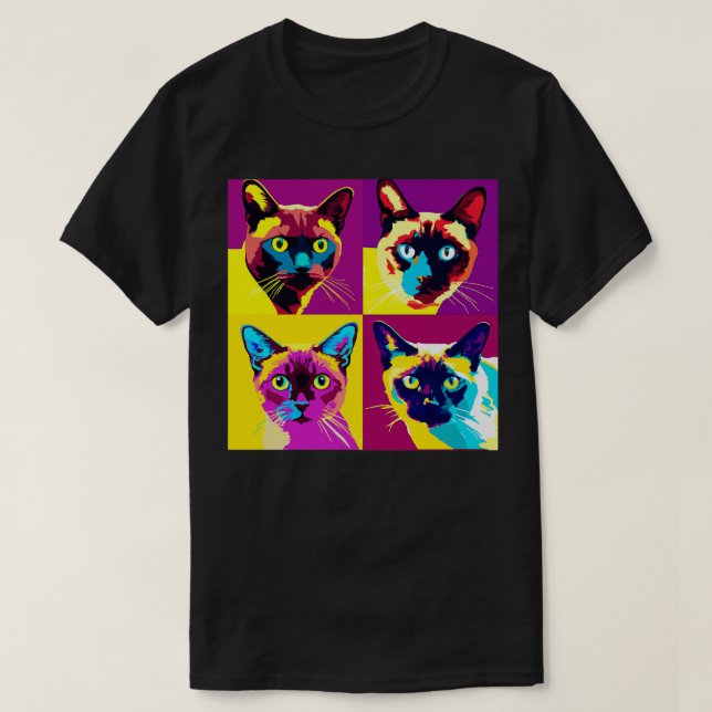 Camiseta Regalo de amante de gatos de arte gato birmano (Diseño del anverso)