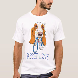 Camiseta Regalo de amante de perro adorable dibujo Basset H