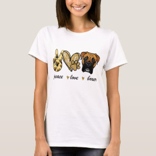 Camiseta Regalo de amante del perro Boxer de Peace Love