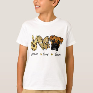 Camiseta Regalo de amante del perro Boxer de Peace Love
