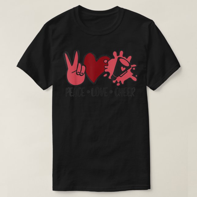 Camiseta Regalo de animadores gráficos de Peace Love (Diseño del anverso)