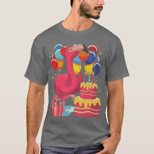 Camiseta Regalo de animal de cumpleaños flamenco rosa retro