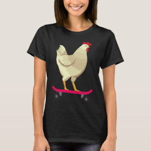 Camiseta Regalo de animal de pollo de monopatín divertido y