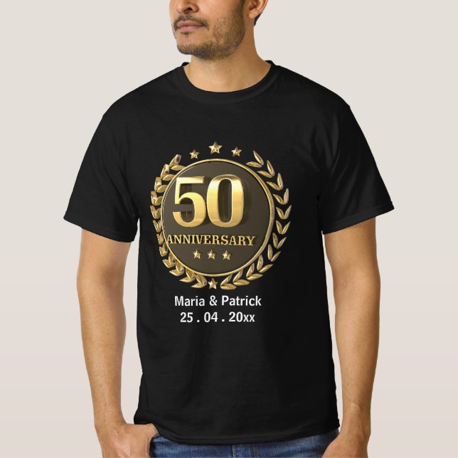 Camiseta Regalo de Aniversario de Oro 50 de la personalizar (Anverso)