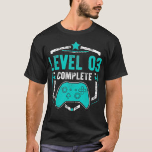 Camiseta Regalo de aniversario de videojuegos de nivel 3 co