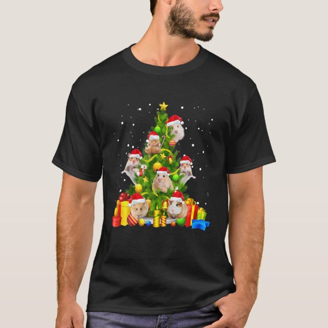 Camiseta Regalo de árbol de navidad de Hamster X-Mas Santa  (Anverso)