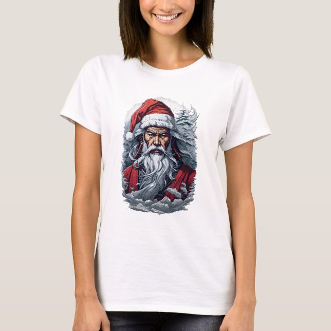 Camiseta Regalo de arte de los Navidades de Samurai Santa W (Anverso)
