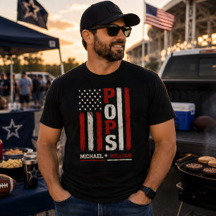 Camiseta Regalo de Bandera Americana Pops Día del Padre Pat