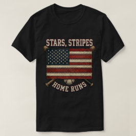 Camiseta Regalo de bandera de EE. UU.: Béisbol de estrellas