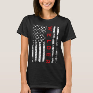 Camiseta Regalo de bandera estadounidense de soldador vinta