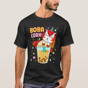 Camiseta Regalo de Boba Tea Bubble Tea Cute Kawaii Unicorn