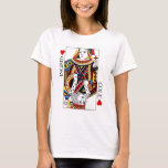 Camiseta Regalo de Boda de la tarjeta de póquer Reina y Rey<br><div class="desc">Tarjeta de póker de Queen and King of Hearts ilustrada en camisetas personalizados. ¡La camisa HERMOSA y ÚNICA hará un regalo muy especial para el boda, el compromiso, la ducha de parejas o el aniversario! Personalizar el texto de ejemplo con su propio texto, y siéntase libre de editar los tamaños,...</div>