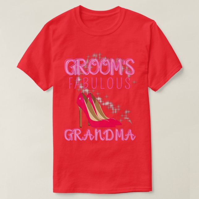 Camiseta Regalo de Boda familiar Grooms Fabulous Grandma (Diseño del anverso)
