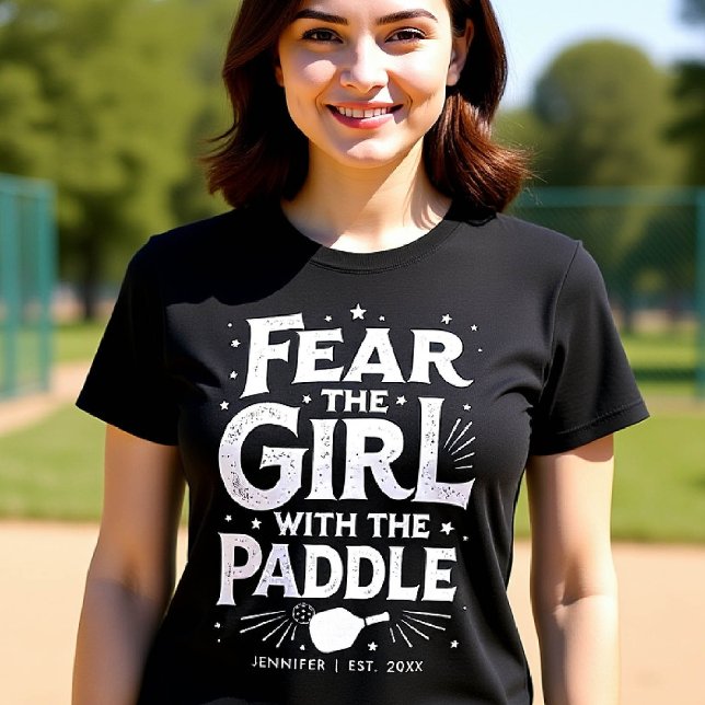 Camiseta Regalo de bolas de bolas divertidas tipografía per (pickleball gift personalized shirt women black white typography paddle ball birthday christmas club)