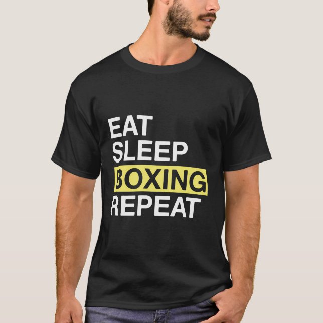 Camiseta Regalo De Boxeo De Amante Para Boxer Eat Sleep Box (Anverso)