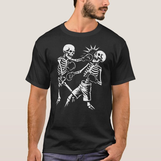 Camiseta Regalo de boxeo de esqueletos (Anverso)