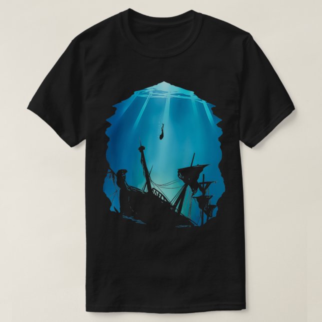 Camiseta Regalo de buceo por mar profundo Scuba Diver Under (Diseño del anverso)