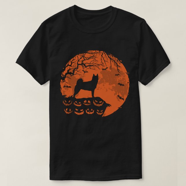 Camiseta Regalo de Buhund Y Moon Halloween Perro Lover (Diseño del anverso)