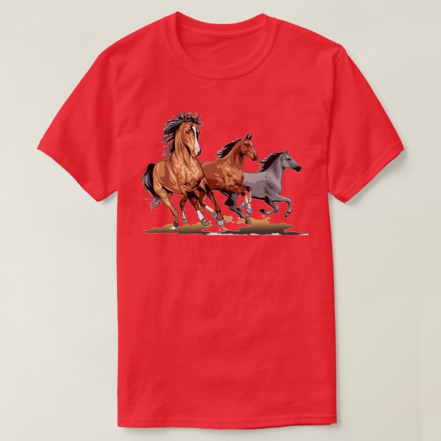 Camiseta Regalo De Caballos Corriendo Para Amantes De Cabal (Diseño del anverso)