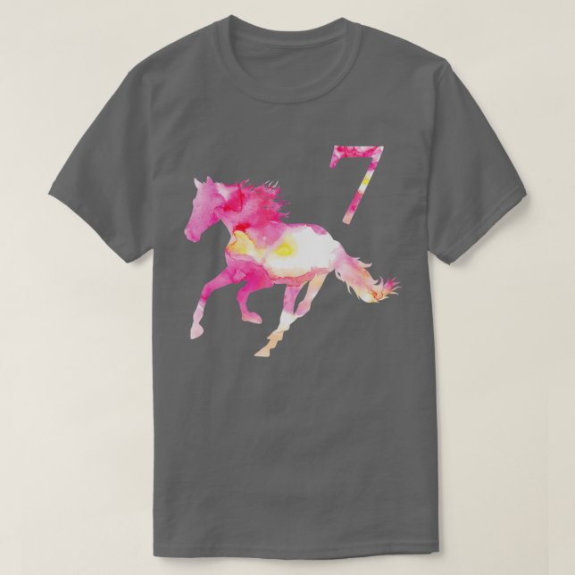 Camiseta Regalo de caballos de cumpleaños para niños de 7 a (Diseño del anverso)
