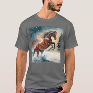 Camiseta Regalo de caballos en Nieve
