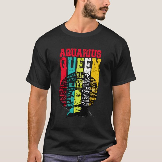 Camiseta Regalo de cabello afro para mujeres negras Aquariu (Anverso)