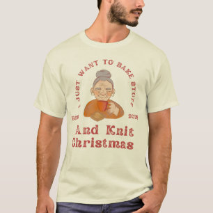 Camiseta "Regalo de café de Navidad para abuela tejer horne