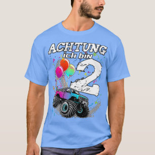 Camiseta regalo de camión monstruo de 2 años de segundo cum
